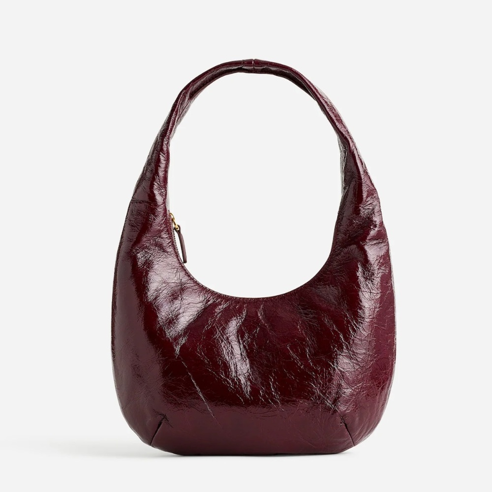 NWT SOLD OUT Madewell The Medium bag in Dark Plum Patent Leather